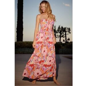 Anthropologie L*Space Tala Maxi Dress Lost in the Blooms Pink Floral Size M